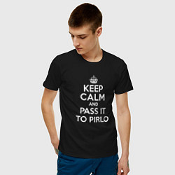Футболка хлопковая мужская Keep Calm & Pass It To Pirlo цвета черный — фото 2