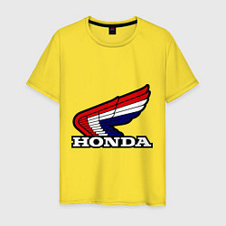 Футболка хлопковая мужская Honda, цвет: желтый