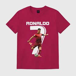 Футболка хлопковая мужская Ronaldo 07, цвет: маджента
