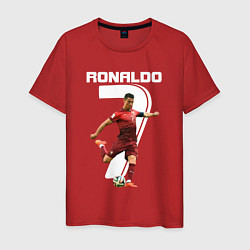 Футболка хлопковая мужская Ronaldo 07, цвет: красный