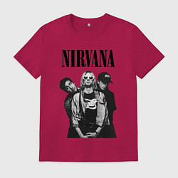 Футболка хлопковая мужская Nirvana Group, цвет: маджента