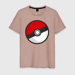 Футболка хлопковая мужская Pokeball, цвет: пыльно-розовый