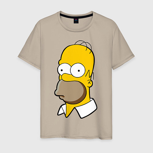 Мужская футболка Sad Homer / Миндальный – фото 1