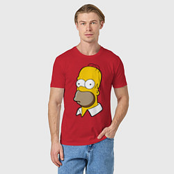 Футболка хлопковая мужская Sad Homer, цвет: красный — фото 2