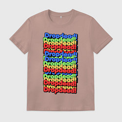 Футболка хлопковая мужская DropDead надписи, цвет: пыльно-розовый