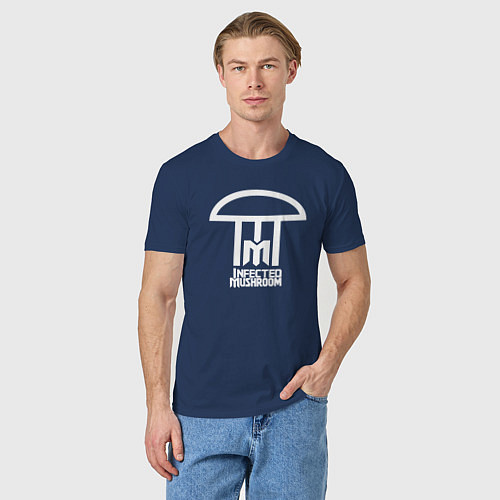 Мужская футболка Inficted Mushroom / Тёмно-синий – фото 3