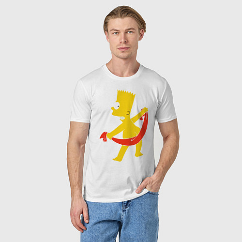 Мужская футболка Барт с полотенцем / Белый – фото 3