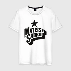Футболка хлопковая мужская Matisse & Sadko, цвет: белый
