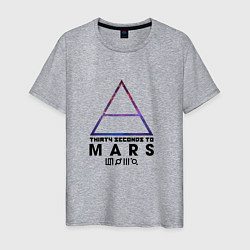 Футболка хлопковая мужская Thirty seconds to mars cosmos, цвет: меланж