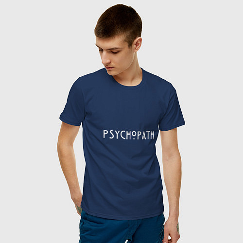 Мужская футболка Psychopath / Тёмно-синий – фото 3