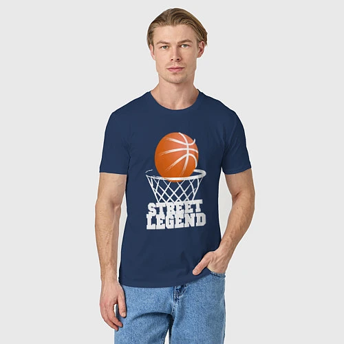Мужская футболка Баскетбол / Тёмно-синий – фото 3