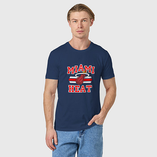 Мужская футболка Miami Heat / Тёмно-синий – фото 3