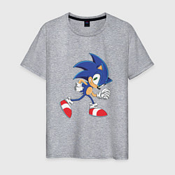 Футболка хлопковая мужская Sonic the Hedgehog, цвет: меланж