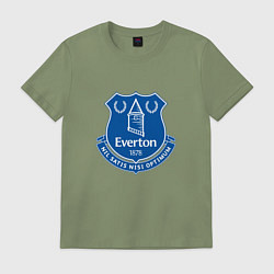 Футболка хлопковая мужская Эвертон logo - nil satis nisi optimum, цвет: авокадо