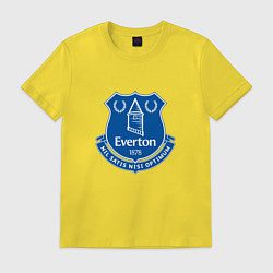 Футболка хлопковая мужская Эвертон logo - nil satis nisi optimum, цвет: желтый
