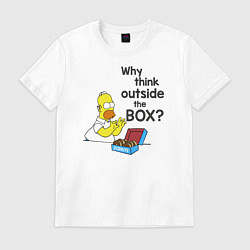 Футболка хлопковая мужская Outside the box, цвет: белый