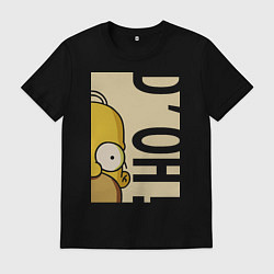 Футболка хлопковая мужская Homer Doh!, цвет: черный