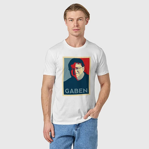 Мужская футболка Gaben Face / Белый – фото 3