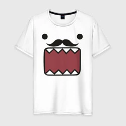 Футболка хлопковая мужская Domo Kun Moustache, цвет: белый