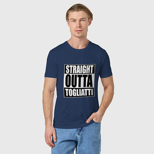 Мужская футболка Straight Outta Togliatti / Тёмно-синий – фото 3