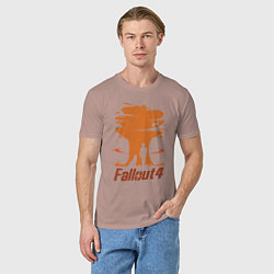 Футболка хлопковая мужская Fallout 4: Atomic Bomb, цвет: пыльно-розовый — фото 2