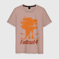Футболка хлопковая мужская Fallout 4: Atomic Bomb, цвет: пыльно-розовый