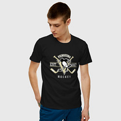 Футболка хлопковая мужская Pittsburgh Penguins: Est.1967 цвета черный — фото 2