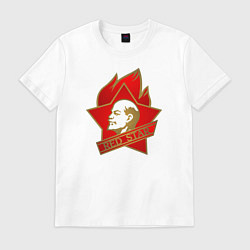 Футболка хлопковая мужская Lenin: Red Star, цвет: белый