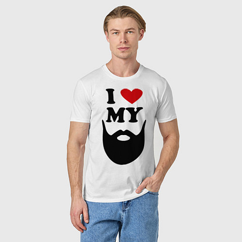 Мужская футболка Я люблю свою бороду / Белый – фото 3