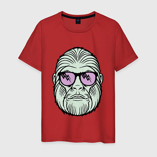 Мужская футболка Йети в очках / Красный – фото 1
