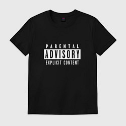 Футболка хлопковая мужская Parental Advisory, цвет: черный