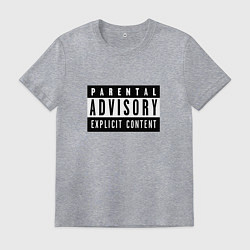Футболка хлопковая мужская Parental Advisory, цвет: меланж