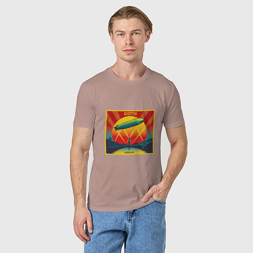 Мужская футболка Led Zeppelin / Пыльно-розовый – фото 3