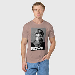 Футболка хлопковая мужская Bowie Legend, цвет: пыльно-розовый — фото 2