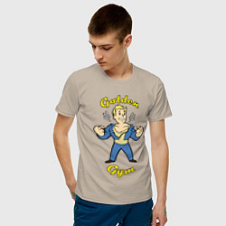 Футболка хлопковая мужская Fallout: Golden gym, цвет: миндальный — фото 2