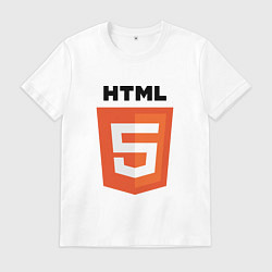Футболка хлопковая мужская HTML5, цвет: белый