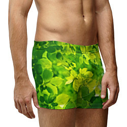 Трусы-боксеры мужские Зелёные листья, цвет: 3D-принт — фото 2