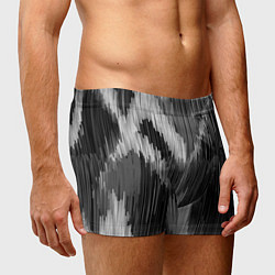 Трусы-боксеры мужские Черно-белая штриховка, цвет: 3D-принт — фото 2