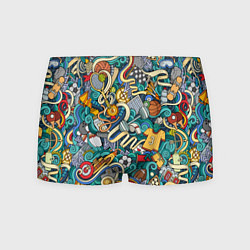 Трусы-боксеры мужские Спортивный коллаж, цвет: 3D-принт
