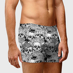 Трусы-боксеры мужские Hipster skulls, цвет: 3D-принт — фото 2