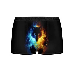 Трусы-боксеры мужские Волки в огне, цвет: 3D-принт