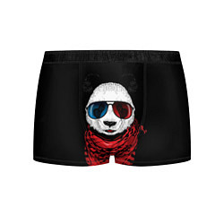 Трусы-боксеры мужские Панда Хипстер в Очках, цвет: 3D-принт