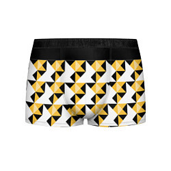 Трусы-боксеры мужские Черно-желтый геометрический, цвет: 3D-принт