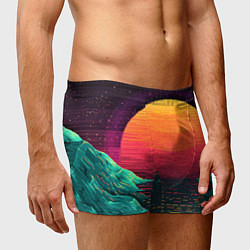 Трусы-боксеры мужские Пиксельный закат, цвет: 3D-принт — фото 2