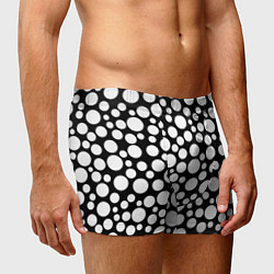 Трусы-боксеры мужские Черно-белый горох, цвет: 3D-принт — фото 2
