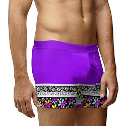 Трусы-боксеры мужские Яркий фиолетовый цветочный, цвет: 3D-принт — фото 2