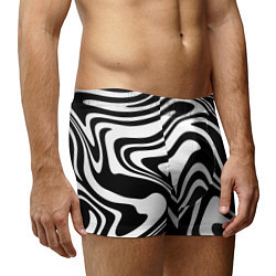 Трусы-боксеры мужские Черно-белые полосы Black and white stripes, цвет: 3D-принт — фото 2