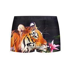Трусы-боксеры мужские Бенгальский Тигр в кустах, цвет: 3D-принт