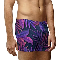 Трусы-боксеры мужские Neon Tropical plants pattern, цвет: 3D-принт — фото 2