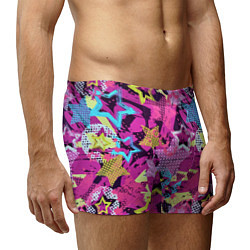 Трусы-боксеры мужские Star Colorful Pattern Fashion Neon, цвет: 3D-принт — фото 2